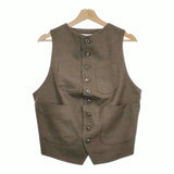 the last flower 記憶の海 poets vest サイズ38 定価36300円 ウールジレ ベスト 24AW カーキ レディース ザラストフラワー【中古】4-1031T♪