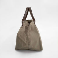 Herve Chapelier 1407C レザーハンドル舟型トートM コーデュラ トートバッグ グレー レディース エルベ・シャプリエ【中古】5-0423G∞