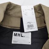 MHL. 595-3210501 コットンナイロンツイル ステンカラーコート 定価61600円 ダウン 23AW カーキ レディース エムエイチエル【中古】4-1113T♪