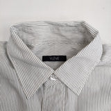 YLEVE ストライプ コットン サイズ0 長袖シャツ ホワイト ブラック レディース イレーヴ【中古】5-0323M♪