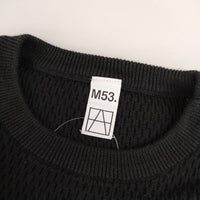 M53. エムゴーサン SANKAKU THERMAL KNIT サーマルニット ニット ブラック レディース【中古】5-0118M∞