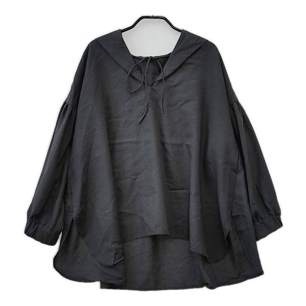 sirone セーラーカラーサーキュラーシャツ ブラウス シャツ チャコールグレー レディース シロネ【中古】5-0324M∞