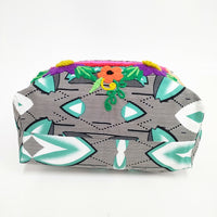 FLOWER HAYES フラワーヘイズ Eye flower 刺繍 タッセル付き ハンドメイド トートバッグ グリーン 多色 レディース【中古】5-0615M◎