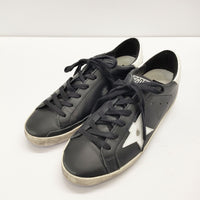 GOLDEN GOOSE SUPER STAR スーパースター サイズ38 ダメージ加工 スニーカー ブラック ホワイト レディース ゴールデングース【中古】5-0108G◎