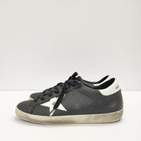 GOLDEN GOOSE SUPER STAR スーパースター サイズ38 ダメージ加工 スニーカー ブラック ホワイト レディース ゴールデングース【中古】5-0108G◎