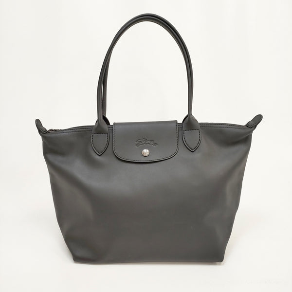 Longchamp ル プリアージュ エクストラ レザー トートバッグ ブラック レディース ロンシャン【中古】4-1113G♪