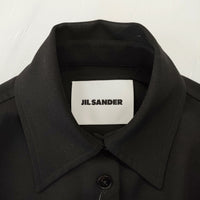 JIL SANDER 未使用品 CAMICIA ウールギャバジンシャツ J52DL0008 J40002 定価162800円 24SS ブラック レディース ジルサンダー【中古】4-1113T♪