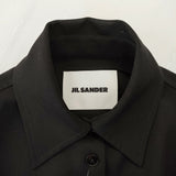 JIL SANDER 未使用品 CAMICIA ウールギャバジンシャツ J52DL0008 J40002 定価162800円 24SS ブラック レディース ジルサンダー【中古】4-1113T♪