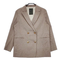 Spick and Span Noble 麻ストレッチダブルブレストジャケット 定価34100円 金ボタン テーラードジャケット ブラウン レディース スピック＆スパン ノーブル【中古】5-0324M∞