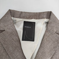 Spick and Span Noble 麻ストレッチダブルブレストジャケット 定価34100円 金ボタン テーラードジャケット ブラウン レディース スピック＆スパン ノーブル【中古】5-0324M∞