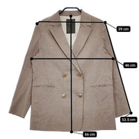 Spick and Span Noble 麻ストレッチダブルブレストジャケット 定価34100円 金ボタン テーラードジャケット ブラウン レディース スピック＆スパン ノーブル【中古】5-0324M∞