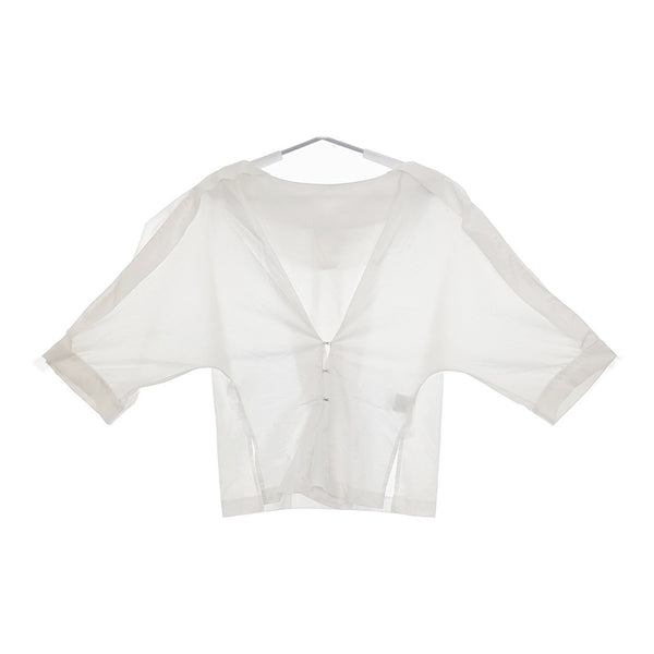 STUDIOUS 207321001 サイズ1 袖スリット ブラウス シャツ ホワイト レディース ステュディオス【中古】5-0309M♪