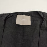 ISOOK アイスー i-sook リネンレーヨン 肩バッド入り ノーカラー ジャケット ブラック レディース【中古】5-0605S∞