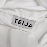 TEIJA テイヤ ノーカラー ギャザー サイズ9 ブラウス シャツ ホワイト レディース【中古】5-0309M♪