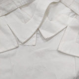 TEIJA テイヤ ノーカラー ギャザー サイズ9 ブラウス シャツ ホワイト レディース【中古】5-0309M♪