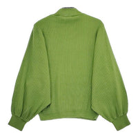 patterntorso PN-00262 モックネック コットン セーター ニット グリーン レディース パターントルソ【中古】5-0220M∞