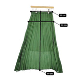 antiqua fierte doe フィエルテドゥ FS-00002 プリーツ ロングスカート グリーン レディース アンティカ【中古】5-0220M∞