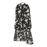 AMERI RILEY LOW WAIST DRESS 花柄 ノースリーブドレス ワンピース ブラック レディース アメリ【中古】5-0324M∞