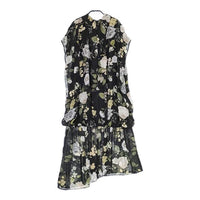 AMERI RILEY LOW WAIST DRESS 花柄 ノースリーブドレス ワンピース ブラック レディース アメリ【中古】5-0324M∞
