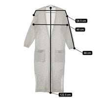 AILE par IENA シルクコットンニット ロング カーディガン ライトグレー レディース エールパーイエナ【中古】5-0309M♪