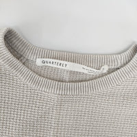 QUARTERLY コットンリネン ラグラン 15080440901710 長袖 セーター ニット グレージュ レディース クォータリー【中古】4-1209M△
