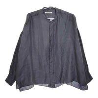 Toujours シルク ワイドシルエット ドロップショルダー ブラウス シャツ ネイビー レディース トゥジュー【中古】5-0309M♪