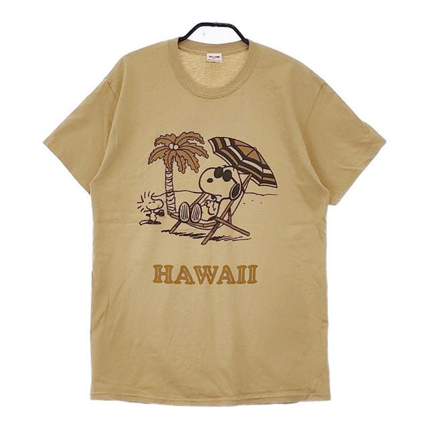 VOTE MAKE NEW CLOTHES 新品 PEANUTS スヌーピー 定価7000円 ハワイ 半袖Ｔシャツ カットソー ベージュ レディース ボートメイクニュークローズ【中古】5-0605S∞