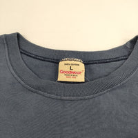 Goodwear アメリカ製 L フロッキープリント 半袖Ｔシャツ カットソー ブルー レディース グッドウェア【中古】5-0605S∞