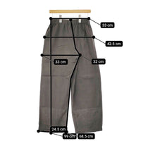 evam eva wide tuck pants E193T060 M リネンウール イージーワイドタック パンツ チャコールグレー レディース エヴァムエヴァ【中古】5-0309M♪
