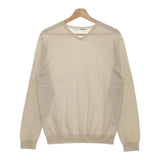 evam eva raising yarn V neck pullover コットンシルクカシミヤ E201K017 ニット ベージュ エヴァムエヴァ【中古】4-1110T♪