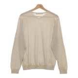 evam eva raising yarn V neck pullover コットンシルクカシミヤ E201K017 ニット ベージュ エヴァムエヴァ【中古】4-1110T♪