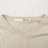 evam eva raising yarn V neck pullover コットンシルクカシミヤ E201K017 ニット ベージュ エヴァムエヴァ【中古】4-1110T♪