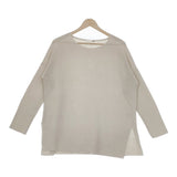 evam eva リブニット cotton aze tunic E213K019 長袖 サイズM チュニック ベージュ レディース エヴァムエヴァ【中古】4-1209M△