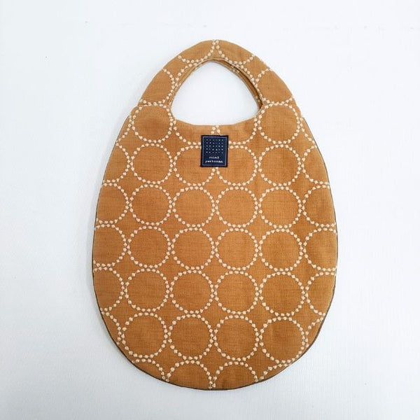 mina perhonen tambourine エッグバッグ rs9612 刺繍 トートバッグ ブラウン レディース ミナペルホネン【中古】5-0423G∞