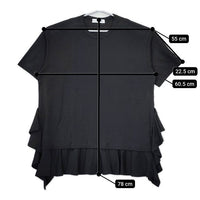 COMME des GARCONS SHIRT ラッフルディテール Tシャツ FK-T018 半袖Ｔシャツ カットソー ブラック レディース コムデギャルソンシャツ【中古】5-0702S∞