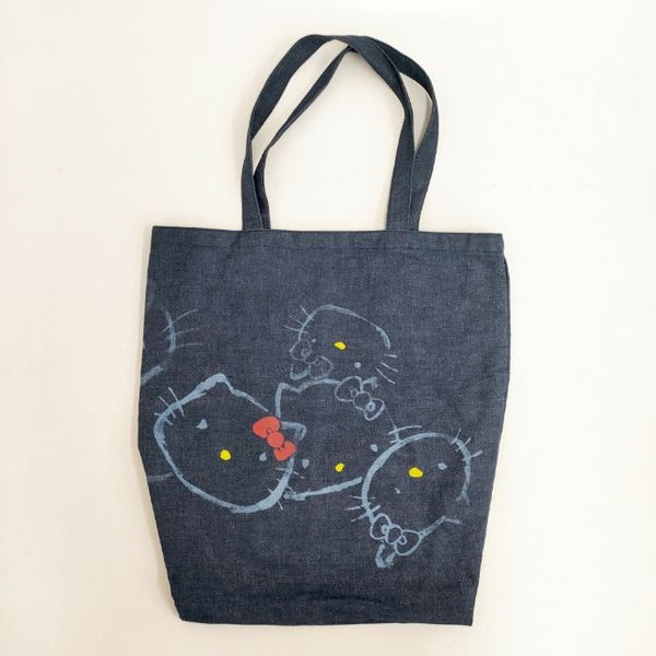 45R/45rpm HELLO KITTY デニムプリントBAG ハローキティ トートバッグ ネイビー レディース フォーティーファイブアールピーエム【中古】5-0423G∞