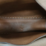 HENRY CUIR 蛇 パイソン ウロコ 鱗 レザー 花柄 ショルダーバッグ ブラウン レディース アンリークイール【中古】4-1205G◆
