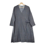 fog linen work FLW リネン混 リトアニア製 ローブ 羽織 ロング カーディガン ブルーグレー レディース フォグリネンワーク【中古】4-1218T∞
