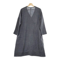 fog linen work FLW リネン混 リトアニア製 ローブ 羽織 ロング カーディガン ブルーグレー レディース フォグリネンワーク【中古】4-1218T∞
