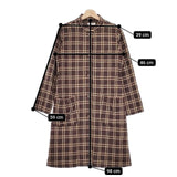 CARINE ベルト付き ワンピースコート チェック ウールビスコース ワンピース ブラウン レディース カリーヌ【中古】4-1218T∞