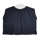 mina perhonen ps8230 fluff ガーゼ ノースリーブ Ｔシャツ カットソー ネイビー レディース ミナペルホネン【中古】5-0609S∞