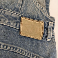 mina perhonen ns4138 always  デニムサロペット ハーフパンツ ダメージ加工 サイズ40 オーバーオール ブルー レディース ミナペルホネン【中古】5-0322M∞