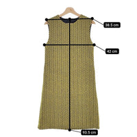 mina perhonen La3410 abeille サイズ38 ヘリンボーン ノースリーブ ワンピース イエロー ブラック レディース ミナペルホネン【中古】4-1116T♪
