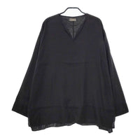 WIRROW Cupro cotton caftan shirt 定価29700円 プルオーバー ブラウス シャツ 24SS ブラック ユニセックス ウィロウ【中古】5-0324M∞