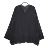 WIRROW Cupro cotton caftan shirt 定価29700円 プルオーバー ブラウス シャツ 24SS ブラック ユニセックス ウィロウ【中古】5-0324M∞