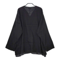 WIRROW Cupro cotton caftan shirt 定価29700円 プルオーバー ブラウス シャツ 24SS ブラック ユニセックス ウィロウ【中古】5-0324M∞