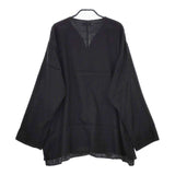 WIRROW Cupro cotton caftan shirt 定価29700円 プルオーバー ブラウス シャツ 24SS ブラック ユニセックス ウィロウ【中古】5-0324M∞