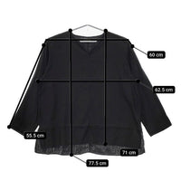 WIRROW Cupro cotton caftan shirt 定価29700円 プルオーバー ブラウス シャツ 24SS ブラック ユニセックス ウィロウ【中古】5-0324M∞
