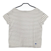 ORCIVAL ボーダー フレンチスリーブ 半袖Ｔシャツ カットソー ホワイト ベージュ レディース オーシバル/オーチバル【中古】5-0605S∞