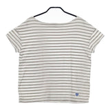ORCIVAL ボーダー フレンチスリーブ 半袖Ｔシャツ カットソー ホワイト ベージュ レディース オーシバル/オーチバル【中古】5-0605S∞